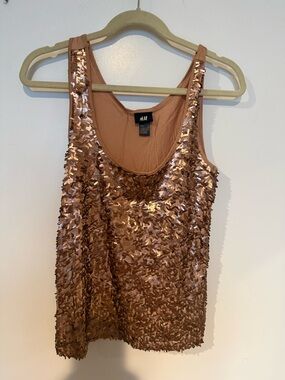 H&M Rose Gold Sequin Tank